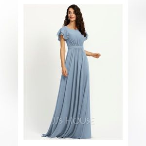 Dusty blue bridesmaid dress